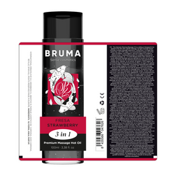 Huile de massage chauffante comestible fraise 100 ml