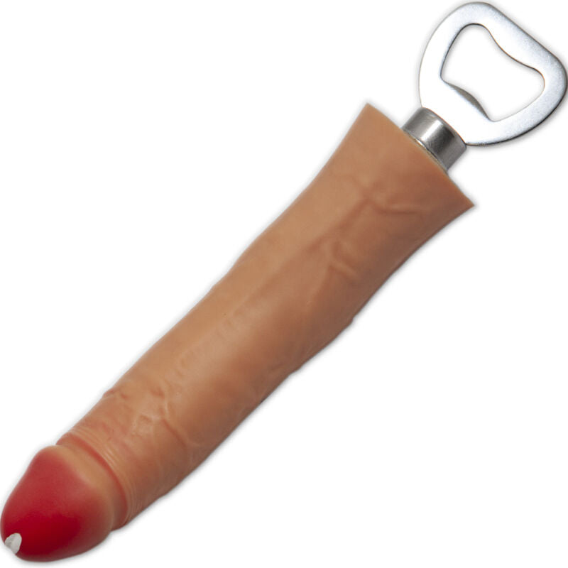 Accessoire modèle Décapsuleur long en forme de pénis réaliste pour le plaisir intime.
