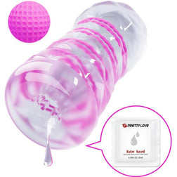 Masturbateur transparent spirale + balle texturée - vue détaillée