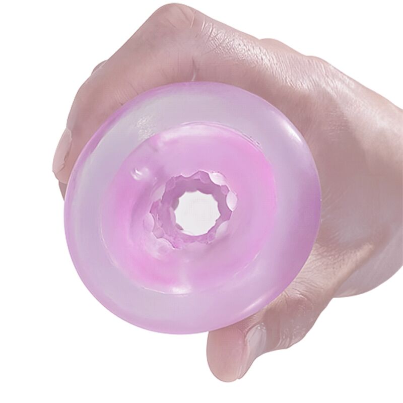 Masturbateur transparent spirale + balle texturée — autre angle