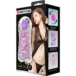 Masturbateur transparent spirale + balle texturée - emballage