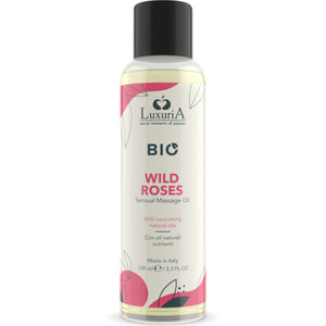 Huile de massage bio roses sauvages 100 ml · Intimateline Luxuria · Huiles aromatisées