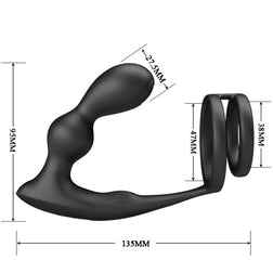 Cockring double anneau + masseur prostatique vibrant télécommandé — présentation