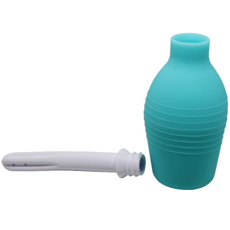 Poire de lavement anal caoutchouc bleu — autre angle