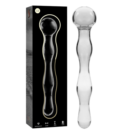 Gode en verre droit 18 cm Ø 3,5 cm — vue de profil