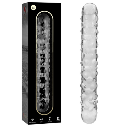 Gode verre à boules 18,5 cm Ø 3 cm — vue de profil