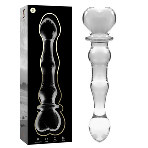 Gode en verre 20,5 cm Ø 3,5 cm format long — vue de profil