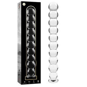 Chapelet anal verre 11 boules 21,5 cm — vue de profil