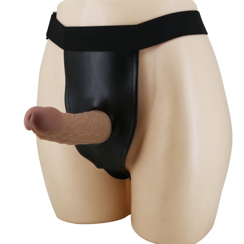 Harnais slip Pretty Love avec gode inclus — vue de profil