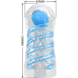 Dimensions du masturbateur transparent de 15 cm de hauteur