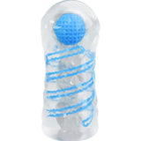 Masturbateur transparent avec boule massante 15 cm — Spirales Bleues · Pretty Love Male · Strokers