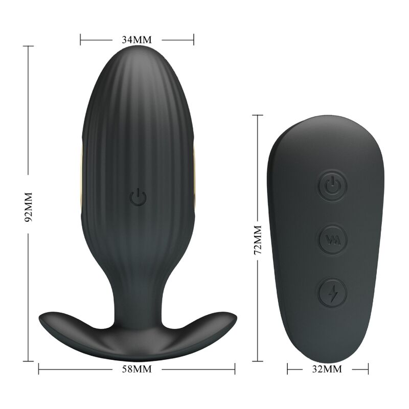 Plug vibrant et électro stimulation avec télécommande — détail matière