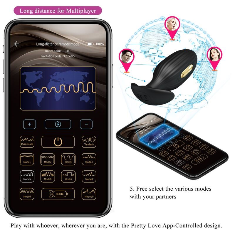 PRETTY LOVE PLUG ANAL CONTROLE PAR APPLICATION JEFFERSON NOIR