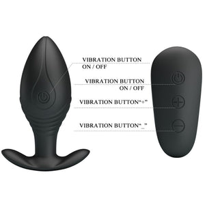 Plug anal vibrant Regina noir — télécommande sans fil