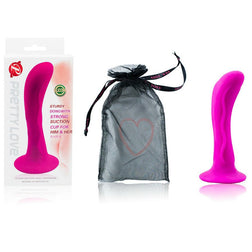 Plug prostate silicone courbé rose — 13,5 cm — vue de face
