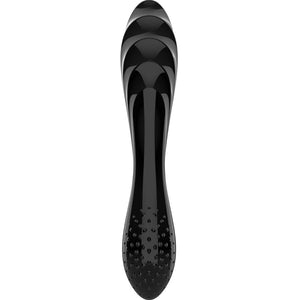 Gode double embout verre noir — gros plan