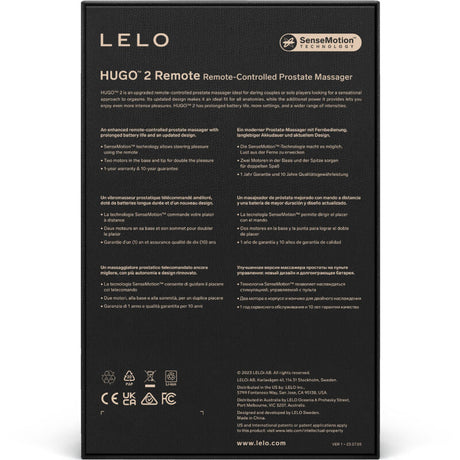 Ferngesteuerter Prostatamassager mit 8 Vibrationsmodi — LELO Hugo 2 Remote