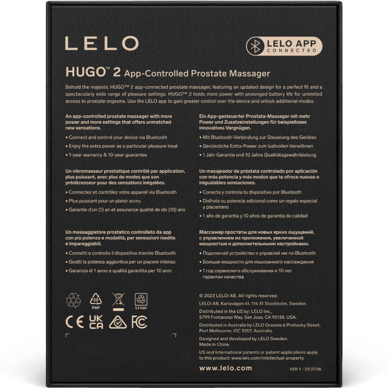 Prostatamassager mit Doppelmotor und 10 Vibrationsmodi — LELO Hugo 2