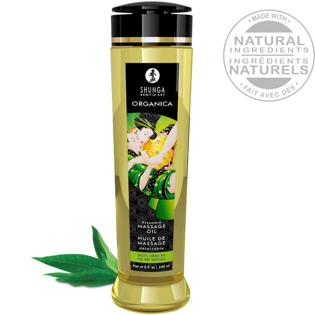 Huile de massage bio thé vert 240 ml · Shunga Oils · -PHARMACIE
