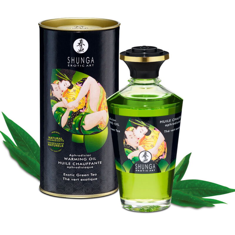 SHUNGA HUILE DE MASSAGE EFFET CHALEUR AU THE VERT BIO 100 ML