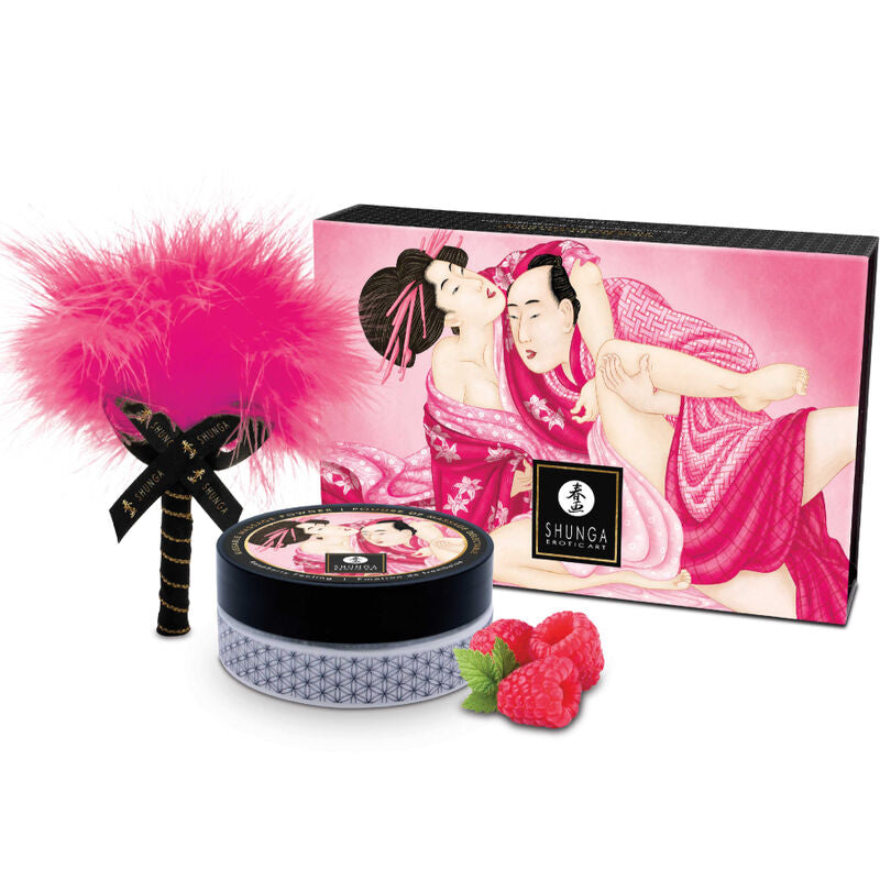 SHUNGA KIT DE POUDRE DE MASSAGE COMESTIBLE FRAMBOISE