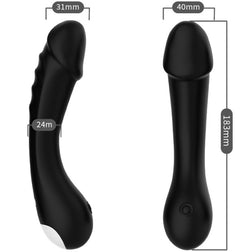ARMONY VIBRATING DILDO POINT G BLACK SILICONE