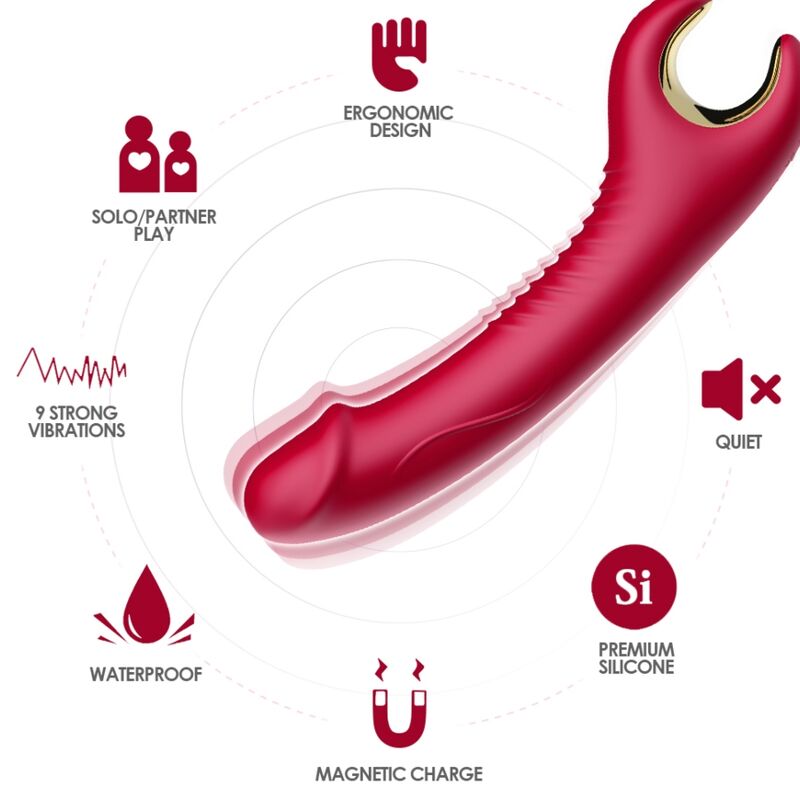 ARMONY VIBRATEUR ROTATEUR PRINCE DILDO ROUGE