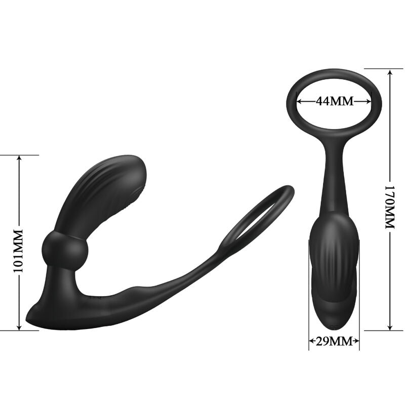Stimulateur prostate vibrant avec cockring télécommandé — en situation