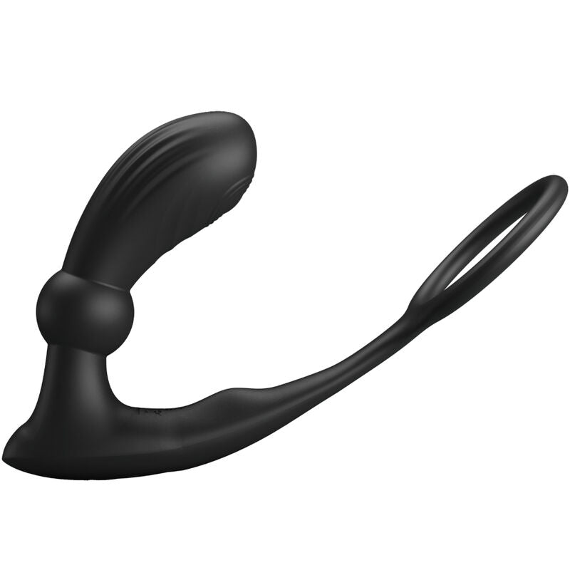 Stimulateur prostate vibrant avec cockring télécommandé — gros plan