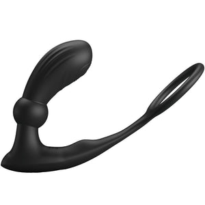 Stimulateur prostate vibrant avec cockring télécommandé — gros plan