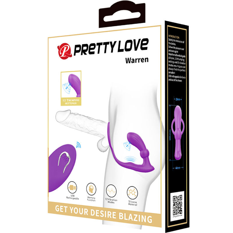 PRETTY LOVE BAGUE WARREN ET VIBRATEUR ANAL VIOLET