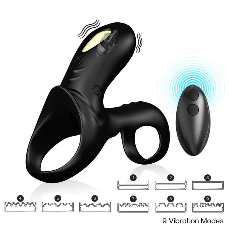 ARMONY ANNEAU VIBRATEUR DOUBLE RANGER POUR COUPLES NOIR