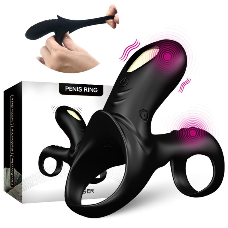 ARMONY ANNEAU VIBRATEUR DOUBLE RANGER POUR COUPLES NOIR