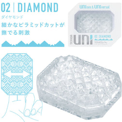 Vue profil masturbateur gland Tenga Uni Diamond texture pyramidale
