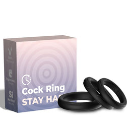 Armony cock ring, model 32 to 40 mm, in black silicone for intimate pleasure.