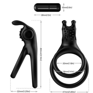 ARMONY ANNEAU VIBRATEUR DOUBLE TRAVELER POUR COUPLES LAPIN NOIR