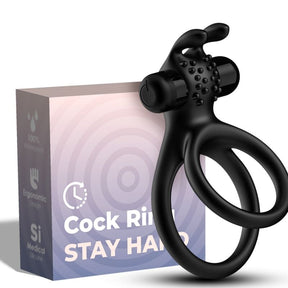 ARMONY ANNEAU VIBRATEUR DOUBLE TRAVELER POUR COUPLES LAPIN NOIR