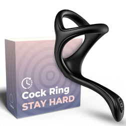 Armony Trésor cock ring in black silicone for intimate pleasure.