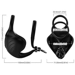ARMONY VIBRATING RING MANTA SCROTUM REMOTE CONTROL BLACK