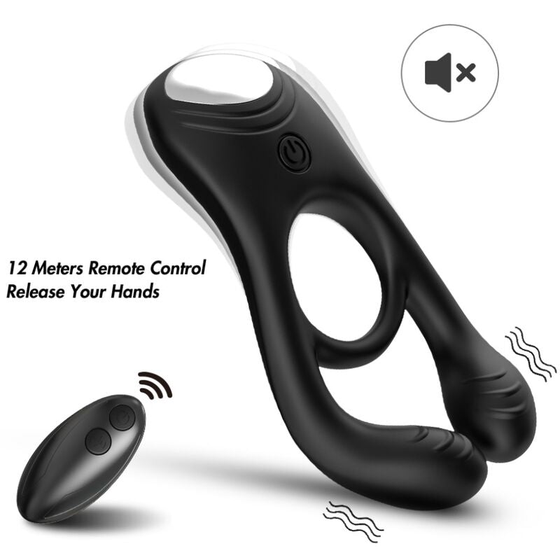 ARMONY VEYRON DOUBLE VIBRATEUR ANNEAU JOUET POUR COUPLES TELECOMMANDE NOIR