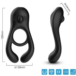 ARMONY DOUBLE VIBRATING RING TOY VEYRON FOR COUPLES BLACK