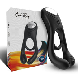 Armony Veyron vibrating cock ring in black silicone for intimate pleasure.