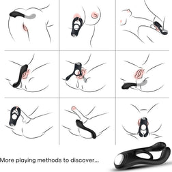 ARMONY DOUBLE VIBRATING RING TOY VEYRON FOR COUPLES BLACK