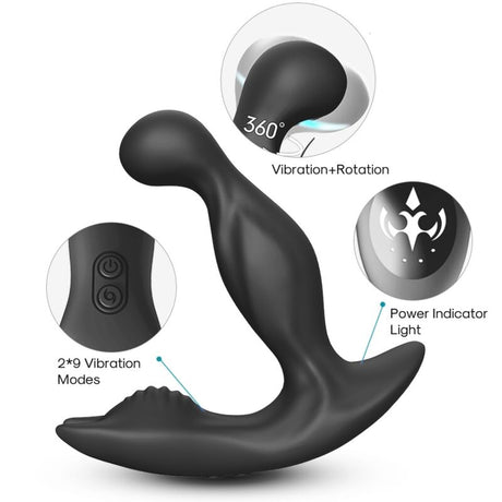 ARMONY BAT KING VIBRATEUR ANAL PROSTATE ROTATEUR TELECOMMANDE NOIR