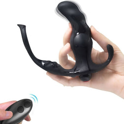 Armony Knight vibrator in black silicone, 12.2 cm, for intimate pleasure.