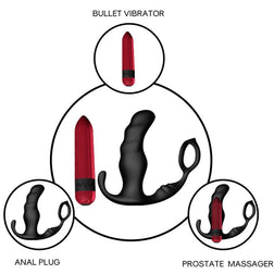 ARMONY KNIGHT ANAL PROSTATE VIBRATOR RING REMOTE BLACK