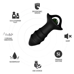ARMONY KYLIN VIBRATING BUTT PLUG AND REMOTE CONTROL, BLACK