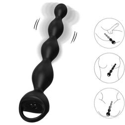 Chapelet anal Vibrant silicone boules graduées - vue produit principale
