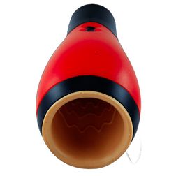 Masturbateur vibrant effet bouche avec intérieur texturé et moteur rouge