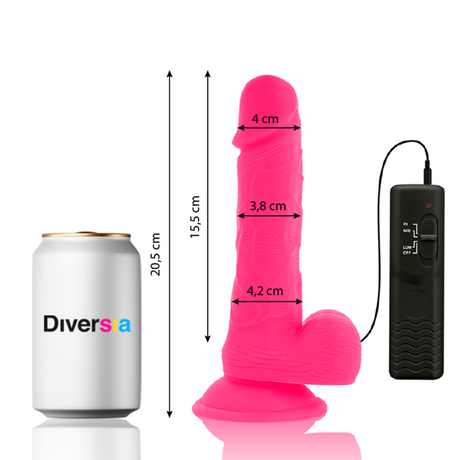 DIVERSIA DILDO VIBRANT FLEXIBLE ROSE 205 CM O 42 CM